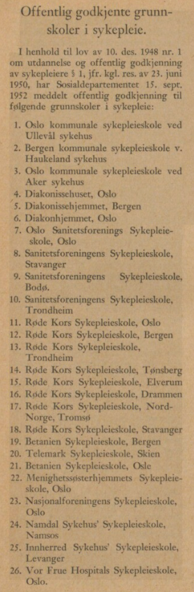 Faksimile Sykepleien 1952