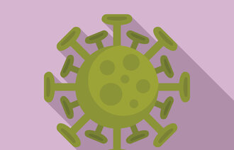 Illustrasjonen viser et koronavirus.