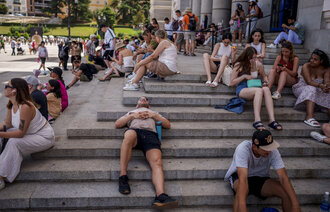 Mennesker i varmen i Spania