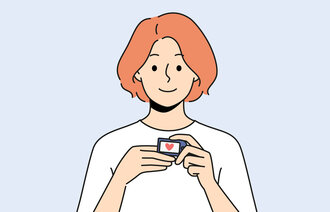 Illustrasjonen viser en kvinne med en saturasjonsmåler.