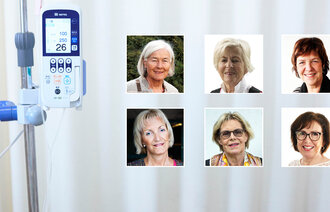 Bildet viser seks av de ti kvinnene som har ledet Rådet for sykepleieetikk de siste 40 årene: Liv Wergeland Sørbye, Anna Gudrun Svabø, Marie Aakre, Berit Daae Hustad, Elisabeth Sveen Kjølsrud og Mildrid Haugrønning Søndbø.