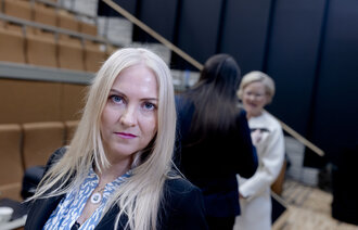 Bildet viser forbundsleder Lill Sverresdatter Larsen i NSF