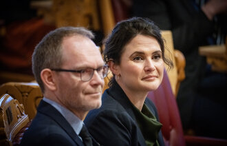 Bildet viser forsknings- og høyereutdanningsminister Oddmund Hoel og kunnskapsminister Kari Nessa Nordtun