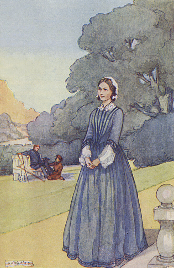 Illustrasjonen viser Florence Nightingale.