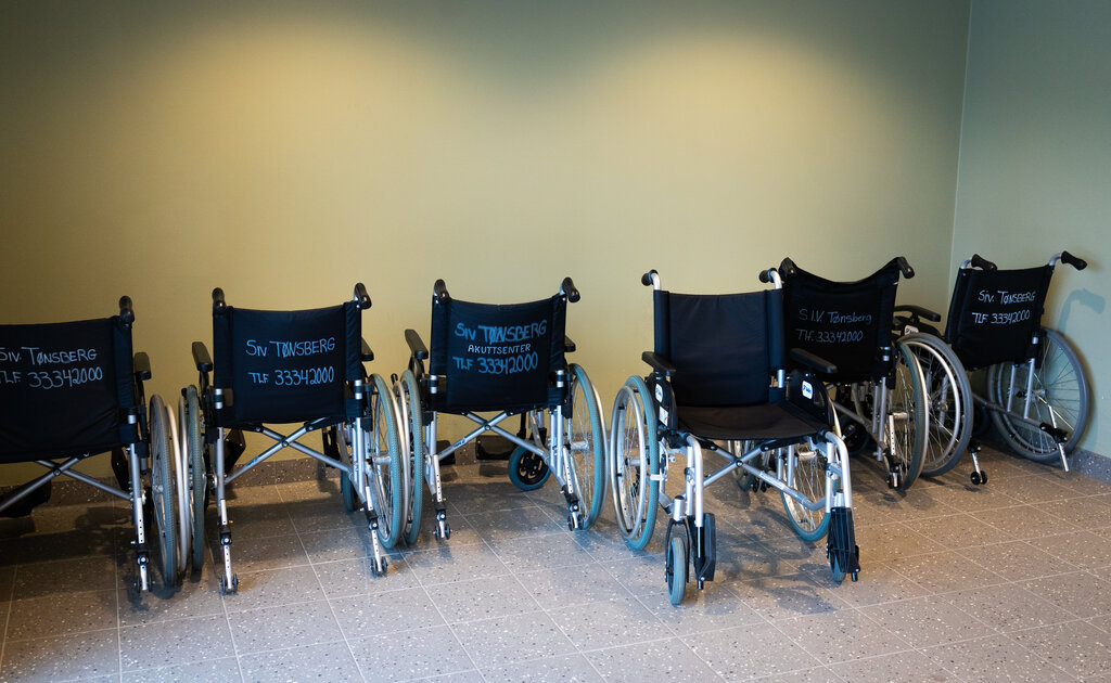 bildet viser rullestoler ved SiV