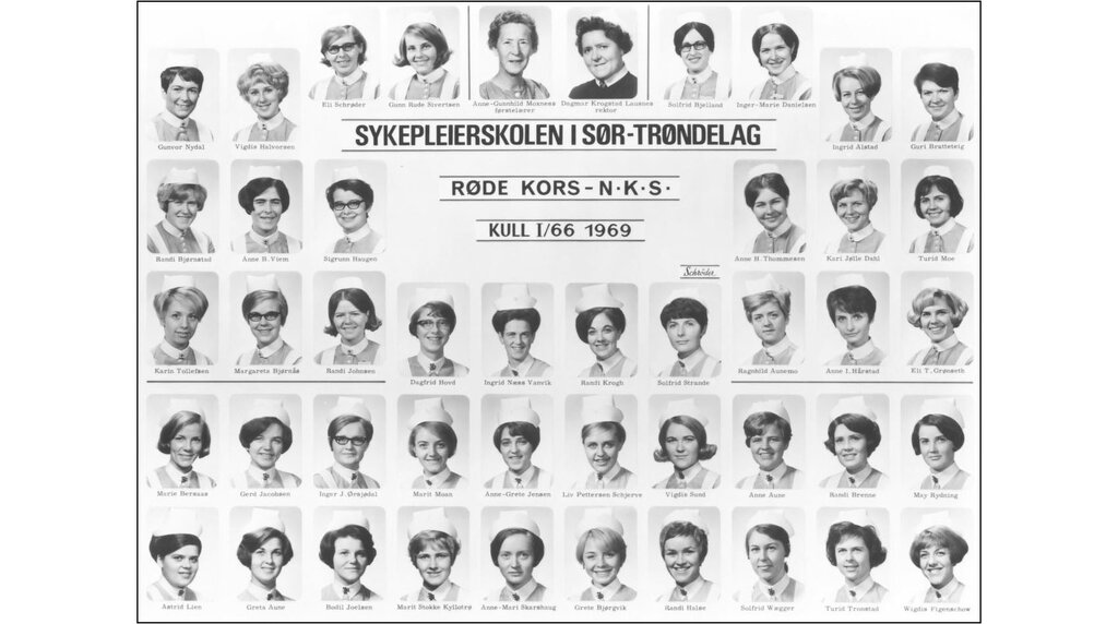 Klassebilde Sør-Trøndelag sykepleierskole 1969