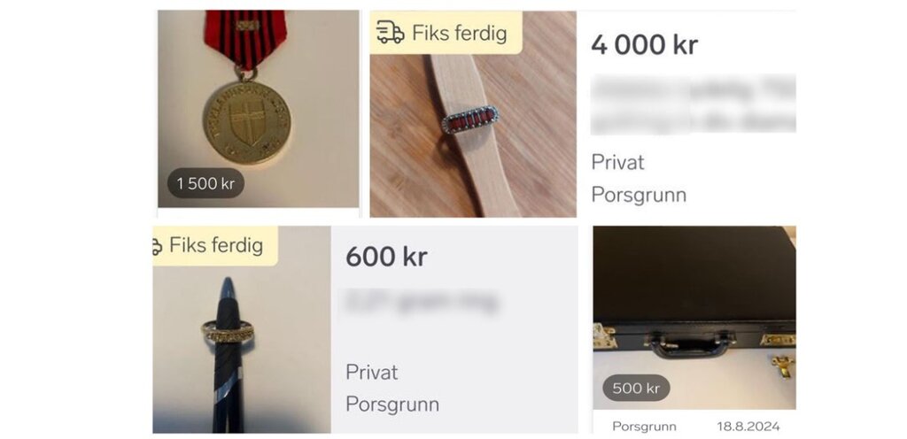 bildet viser tyvegods til salgs på finn.no