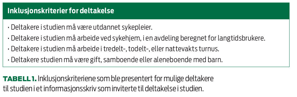 Tabell 1 Tabell 1
