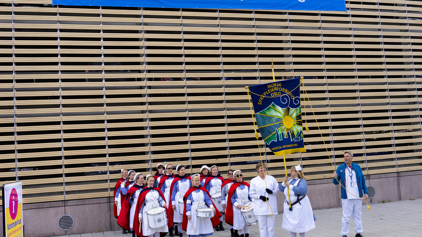 bildet viser NSF Oslos trommekorps