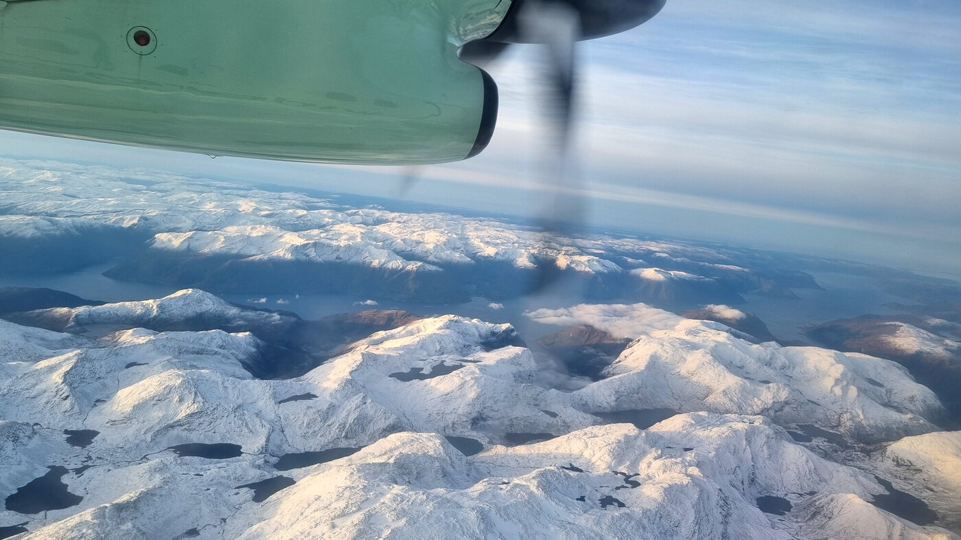 Utsikt fra fly vindu
