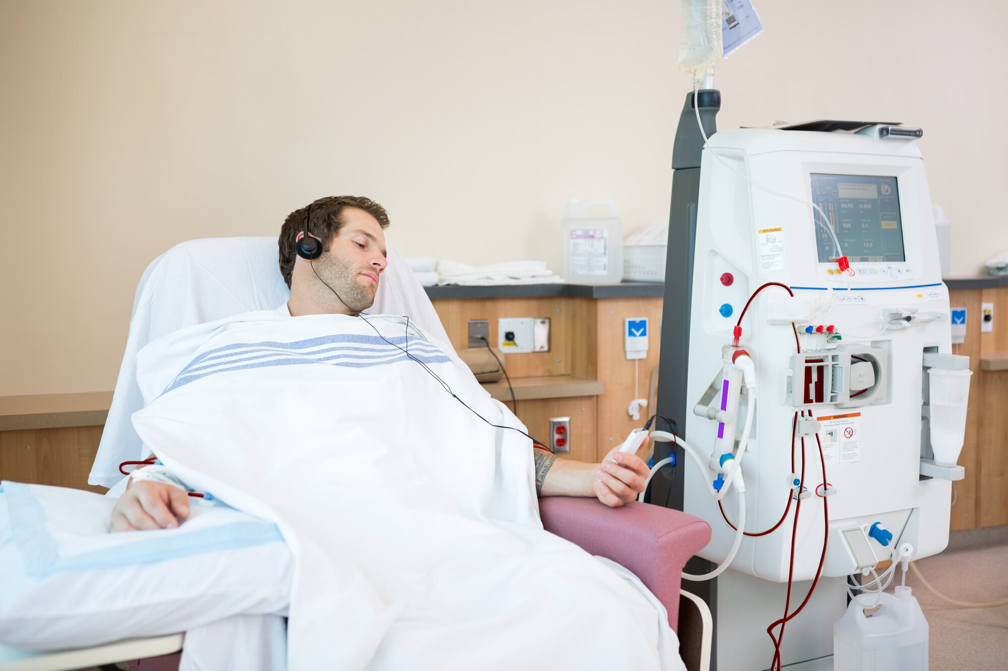 dialysepasient Bildet viser en dialysepasient
