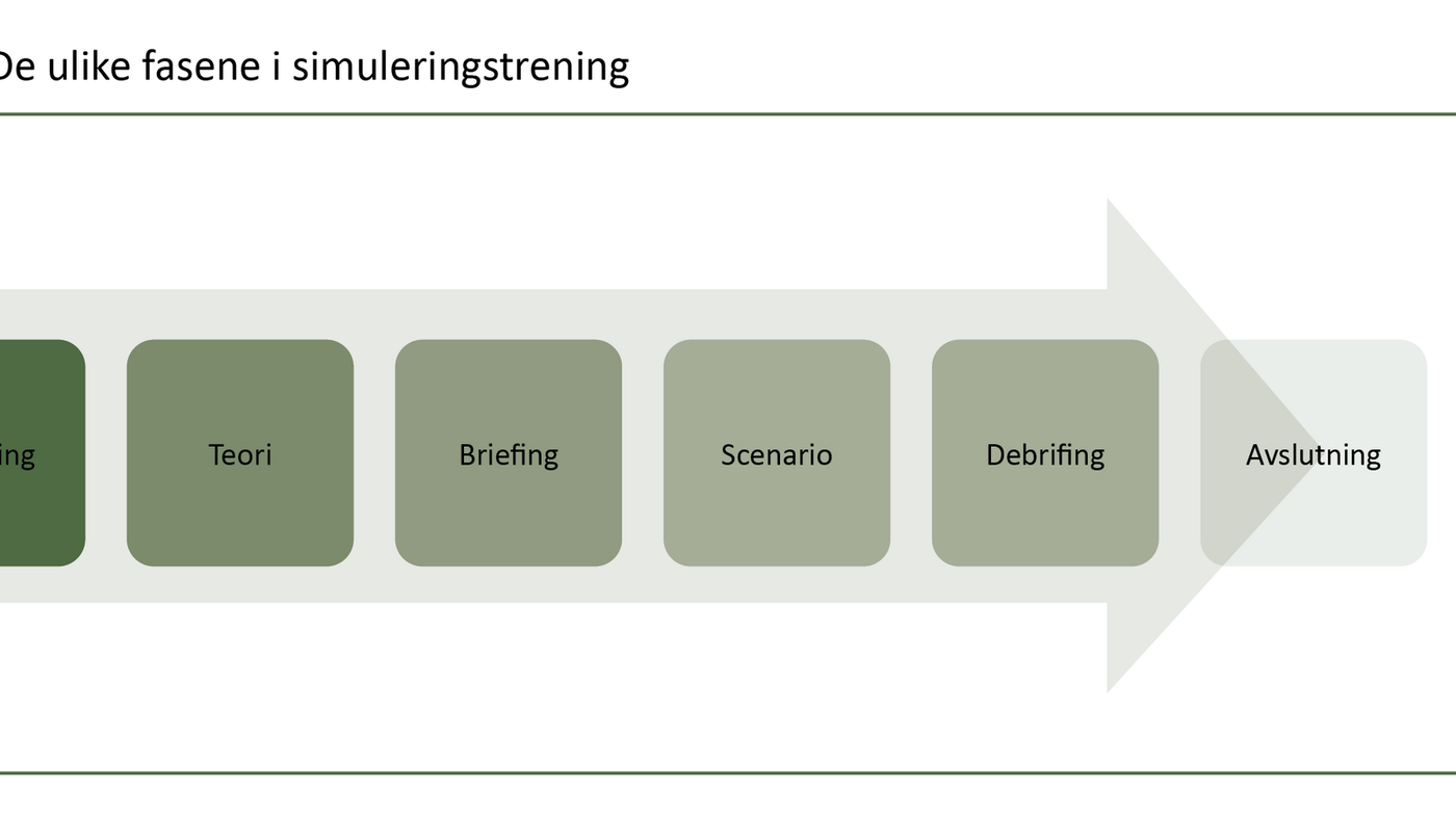 Figur 1. De ulike fasene i simuleringstrening