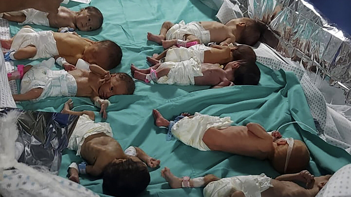 bildet av nyfødte barn i gaza