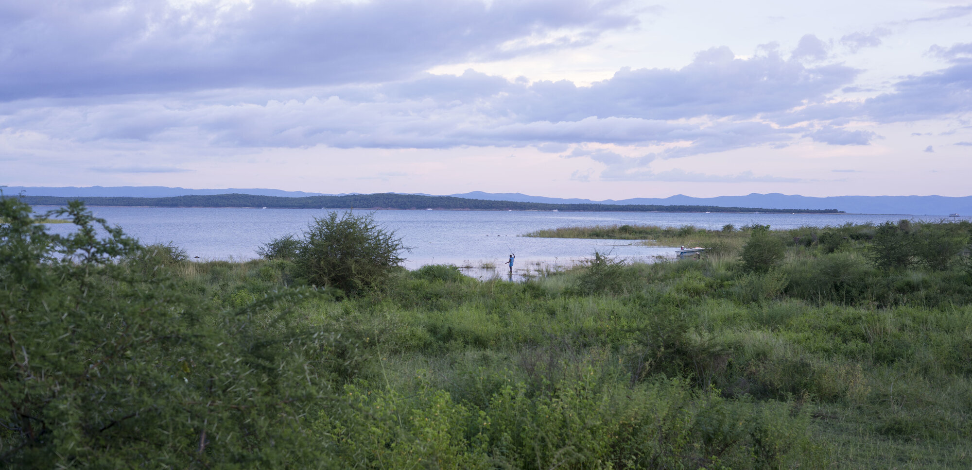 Innsjøen Kariba, Zimbabwe. Bildet viser fiskere ved innsjøen Kariba, Zimbabwe