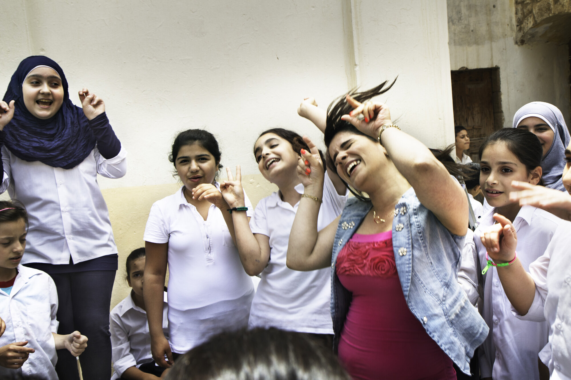 Skolejenter i Saida, Libanon Skolejenter i Saida, Libanon