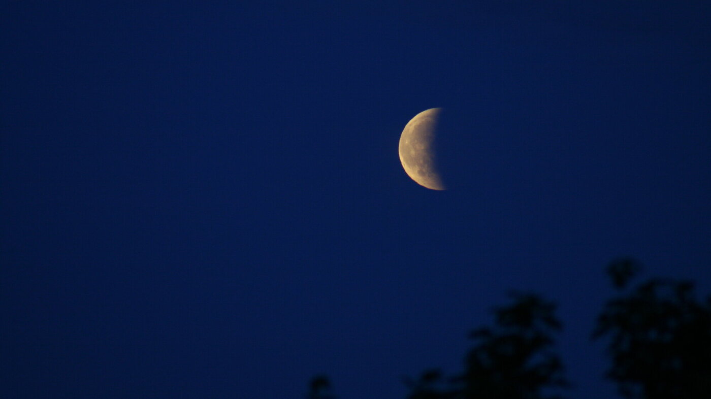 Halvmåne Halvmåne i svart natt