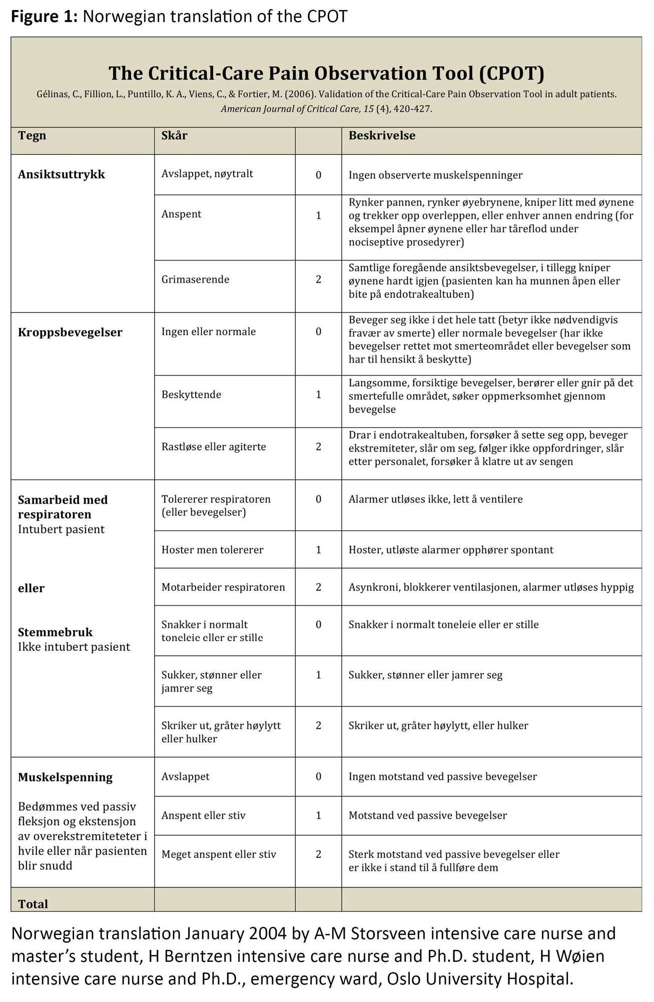 Figure 1 Figure 1. Norwegian translation of the CPOT