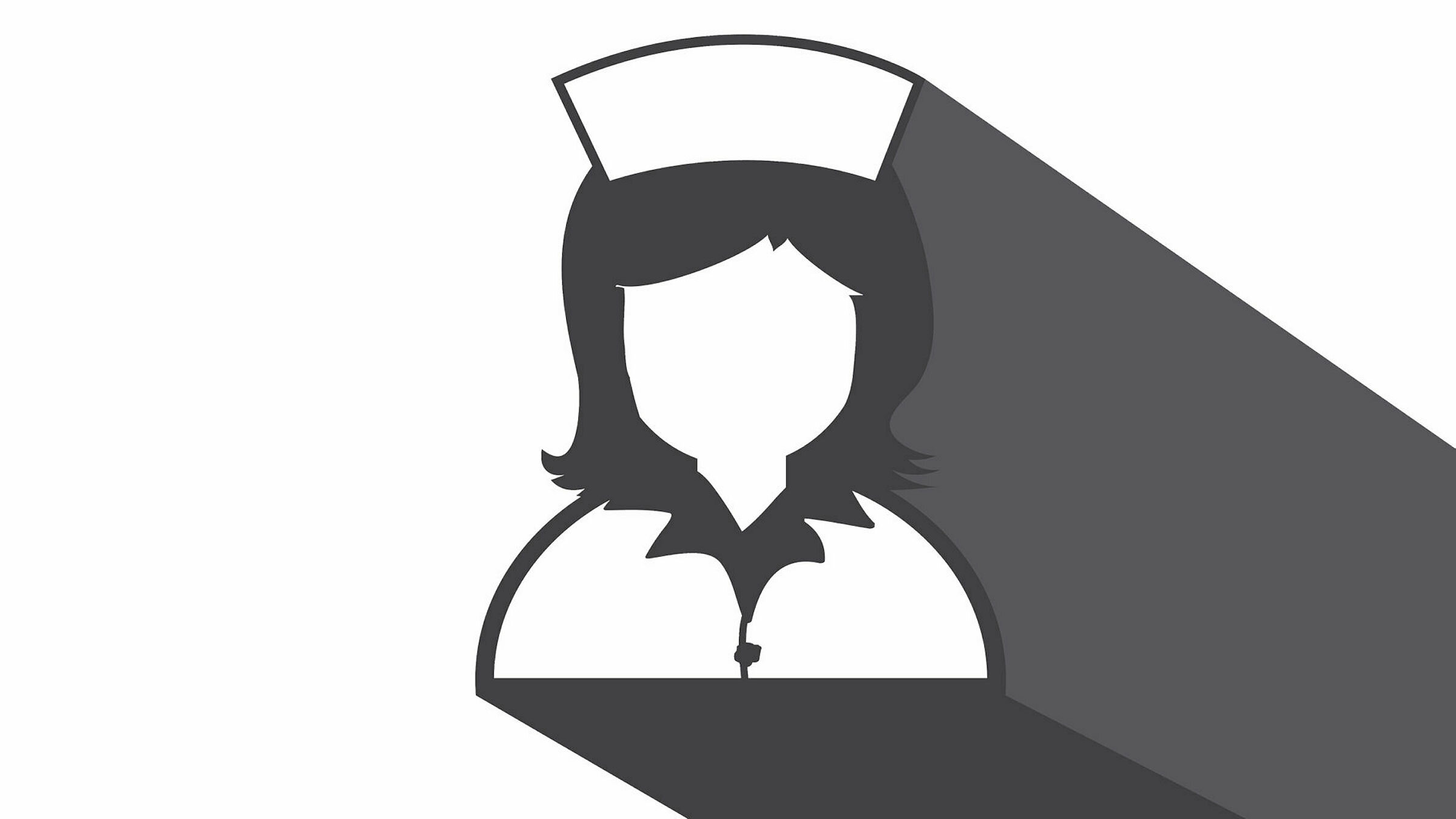 Sykepleier Illustrasjonen viser en sykepleier i uniform, der ansiktstrekkene er utvisket.
