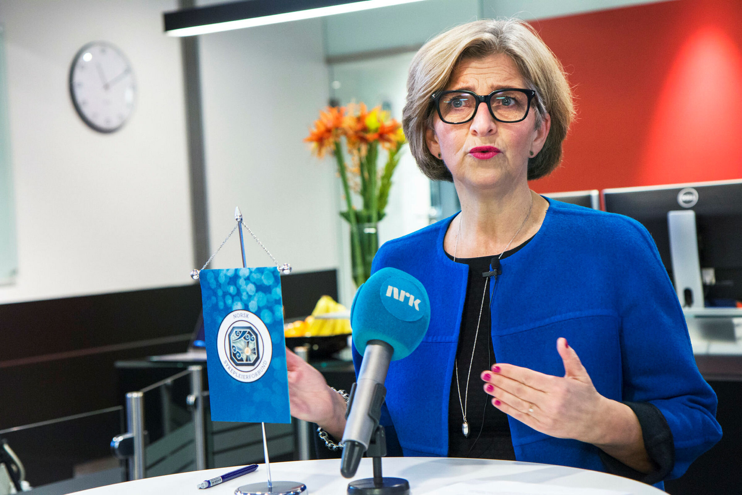 Eli Gunhild By Eli Gunhild By, NSF-leder, pressekonferanse om lockout