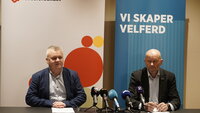 Sjefforhandlerne Jørn Eggum i Fellesforbundet og Stein Lier-Hansen i Norsk Industri