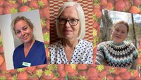 Bildet av tillitsvalgt Kathrine Helle Busengdal, htv Turid Engeseth Løvoll og tv Emma Gutsveen Ytterdal