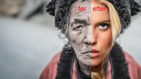 Bildet viser humoristisk overdrevet før og etter kosmetisk kirurgi