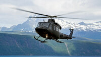 Bildet viser et av Forsvarets Bell-helikoptre