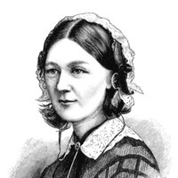 Bildet viser en tegning av Florence Nightingale.