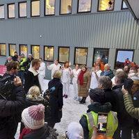 Bilde fra demonstrasjon utenfor Nordlandssykehuset Lofoten